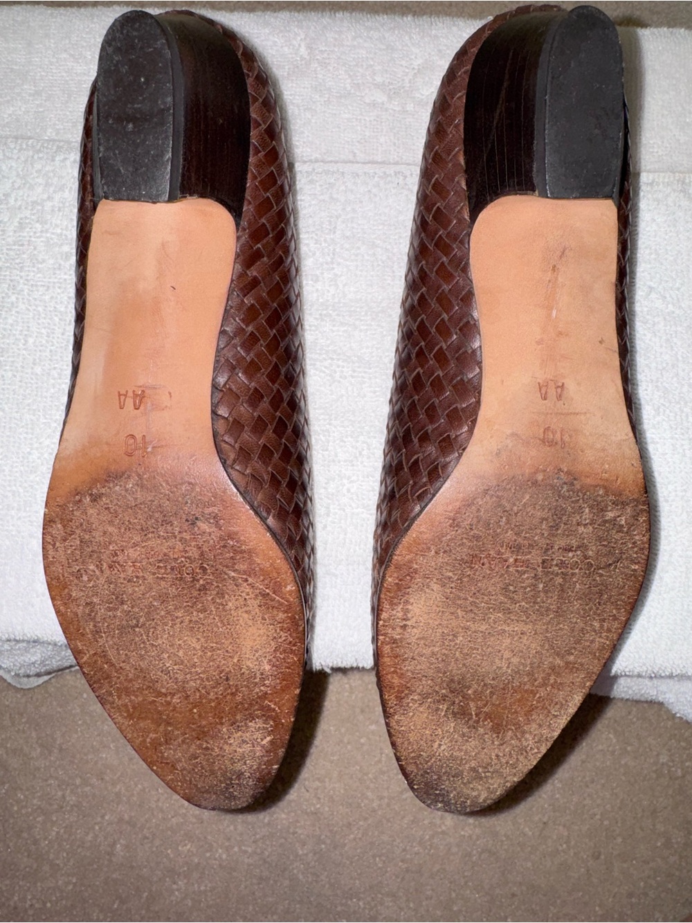 Cole Haan Dark Brown Woven Leather Low Heels - Picture 6 of 6
